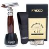 FREED Shaving Kit for Men - Safety Razor with alloy handle and 10 Japanese 6cr13 Stainless Steel, include razor base, razor travel case, christmas gifts for Men,Made in Taiwan view 1