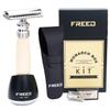 FREED Shaving Kit for Men - Safety Razor with alloy handle and 10 Japanese 6cr13 Stainless Steel, include razor base, razor travel case, christmas gifts for Men,Made in Taiwan view 1