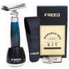 FREED Shaving Kit for Men - Safety Razor with alloy handle and 10 Japanese 6cr13 Stainless Steel, include razor base, razor travel case, christmas gifts for Men,Made in Taiwan view 1