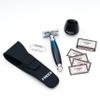 FREED Shaving Kit for Men - Safety Razor with alloy handle and 10 Japanese 6cr13 Stainless Steel, include razor base, razor travel case, christmas gifts for Men,Made in Taiwan view 2
