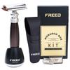 FREED Shaving Kit for Men - Safety Razor with alloy handle and 10 Japanese 6cr13 Stainless Steel, include razor base, razor travel case, christmas gifts for Men,Made in Taiwan view 1