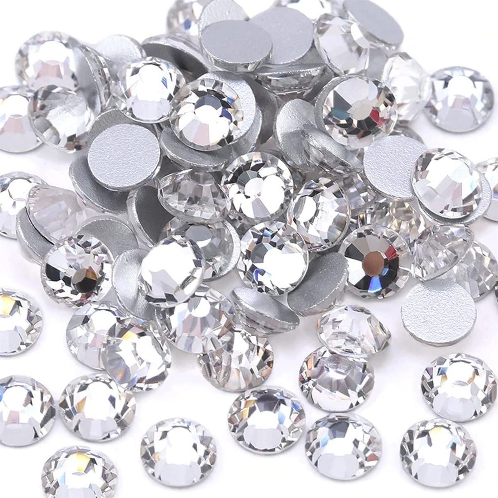 1440pcs SS20 4.7mm Crystal Clear Nail Flatback Rhinestones Bulk Nail Art Round K9 Glass Crystal White Gems Beads Stones Diamonds Glitter Nail Charms Jewels for Nails Eyes Face Makeup Clothes Crafts