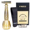 FREED Shaving Kit for Men - Safety Razor with alloy handle and 10 Japanese 6cr13 Stainless Steel, include razor base, razor travel case, christmas gifts for Men,Made in Taiwan view 1
