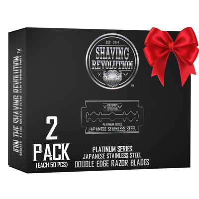 SHAVING REVOLUTION 100 Count Men's Safety Double Edge Razor Blades for Shaving - Platinum Japanese Stainless Steel Double Razor Shaving Blades for a Smooth, Precise and Clean Shave
