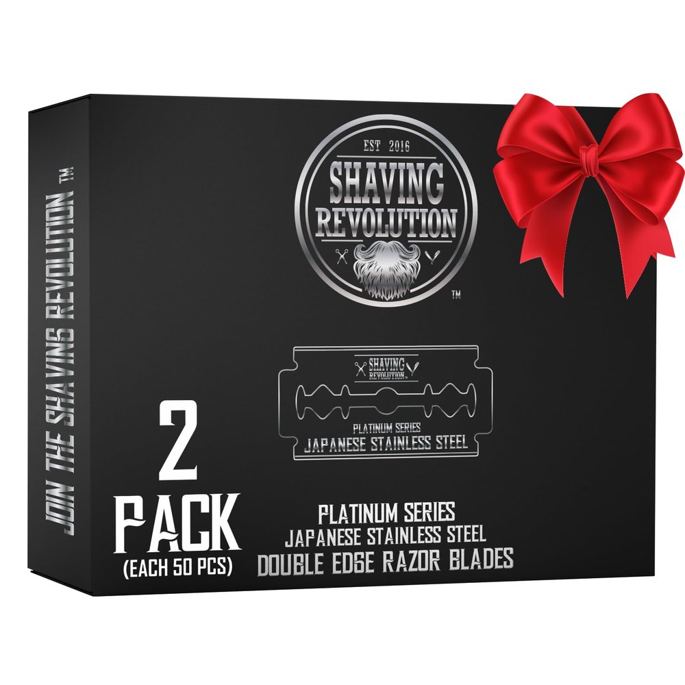 SHAVING REVOLUTION 100 Count Men's Safety Double Edge Razor Blades for Shaving - Platinum Japanese Stainless Steel Double Razor Shaving Blades for a Smooth, Precise and Clean Shave