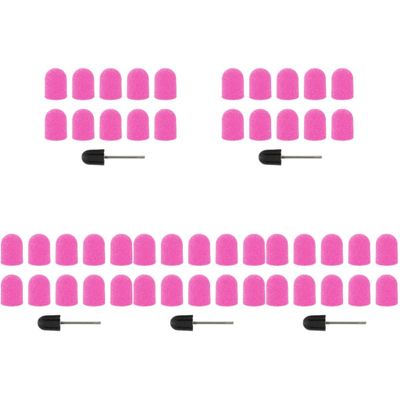 Beaupretty 50pcs Manicure Sanding Caps Set with Grit Polisher Reusable Nail Grinding Tools for Dead Skin and Removal Compatible with Electric Nail Files