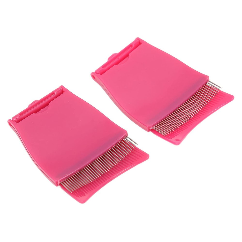 2pcs Eyelash Comb Separator Portable Folding Grooming Tool Mascara Brush Grooming Tool For Travel, Red