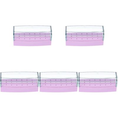 Beaupretty 5pcs Nail Drill Bits Storage Box Organizer for Manicure Grinding Plastic Display Case for Professional Home Use Non-odor Material Convenient and Neat Storage