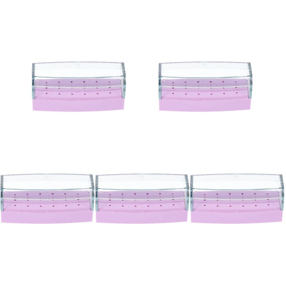 Beaupretty 5pcs Nail Drill Bits Storage Box Organizer for Manicure Grinding Plastic Display Case for Professional Home Use Non-odor Material Convenient and Neat Storage
