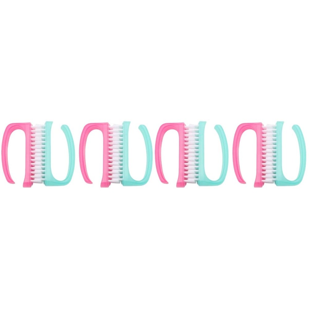 FRCOLOR 8pcs Nail Brush Cleaner Handle Nail Brush for Fingernail Comfort Grip for Home Pedicure Random Color