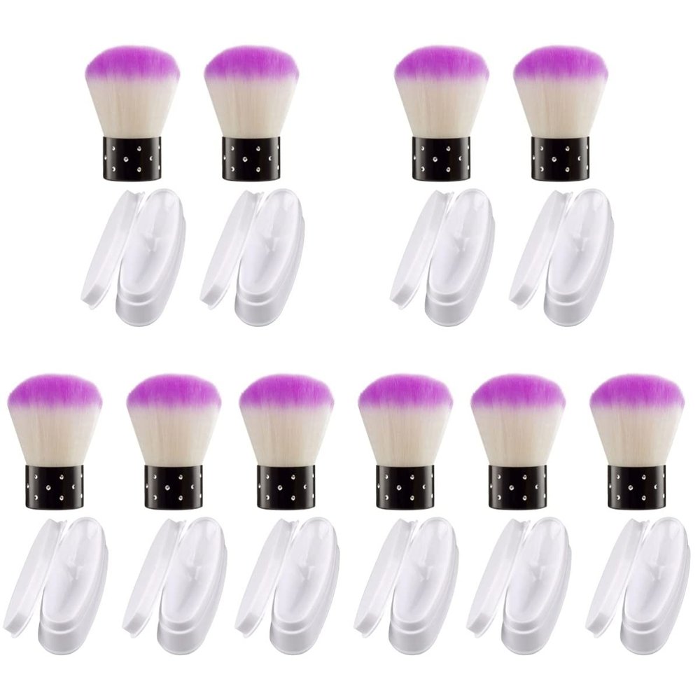 FRCOLOR 10pcs Dipping Powder Kit Nail Tips White Chrome Powder Fingernail Brush Dip Tray Nail Art Tools