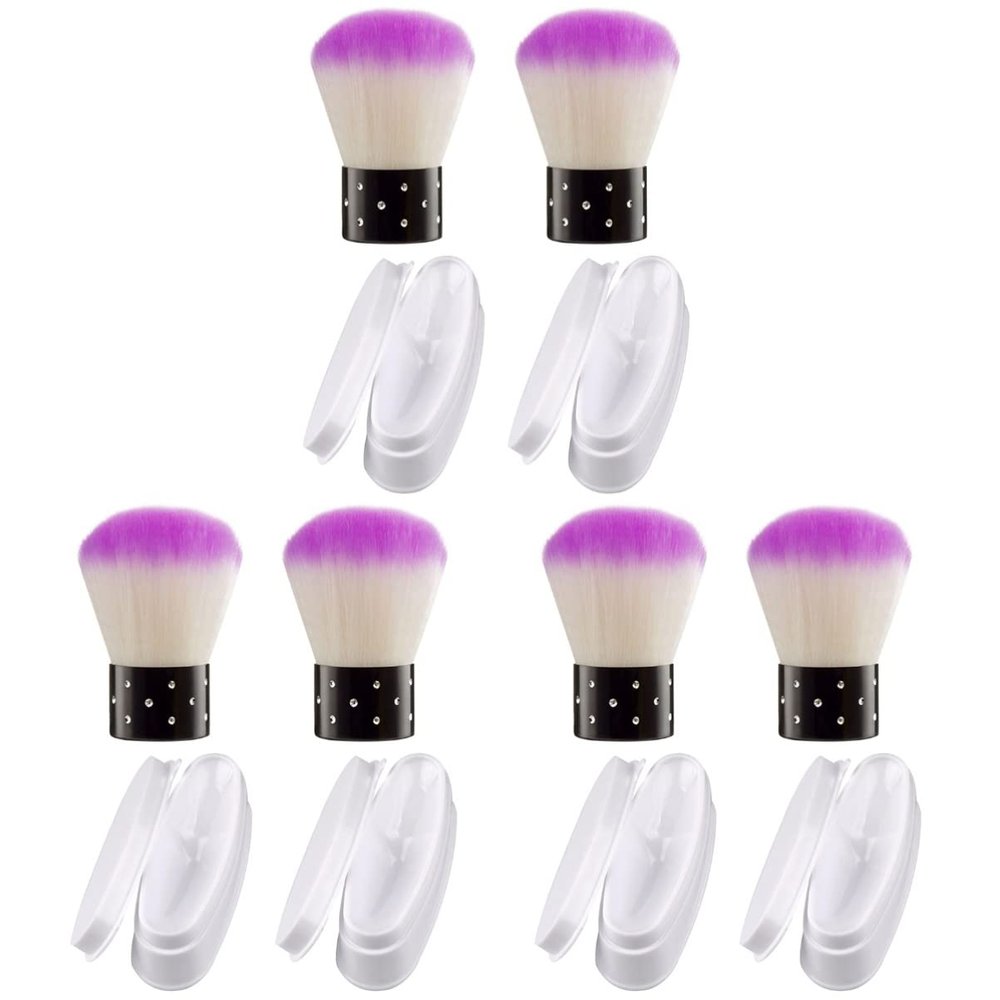 FRCOLOR 6pcs Nail Dip Kit for Beginners White Chrome Nail Powder Complete Brush Duster