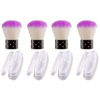 FRCOLOR 4pcs Soft Bristle Nail Dust Brush for Dip Powder Nail Art Gentle Cleaning Tool for Manicure Random Colors