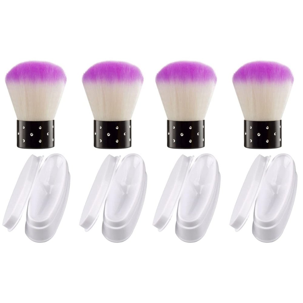 FRCOLOR 4pcs Soft Bristle Nail Dust Brush for Dip Powder Nail Art Gentle Cleaning Tool for Manicure Random Colors