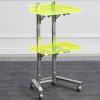 Rolling Salon Tray Cart Barber Trolley, Multifunction Hair Tool Organize Stand with Foldable Storage Tray, Premium Tattoo Service Tray Hair Color Station, Stainless Steel and Acrylic view 1