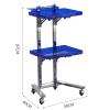 Rolling Salon Tray Cart Barber Trolley, Multifunction Hair Tool Organize Stand with Foldable Storage Tray, Premium Tattoo Service Tray Hair Color Station, Stainless Steel and Acrylic view 2