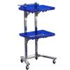 Rolling Salon Tray Cart Barber Trolley, Multifunction Hair Tool Organize Stand with Foldable Storage Tray, Premium Tattoo Service Tray Hair Color Station, Stainless Steel and Acrylic view 1