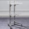 Rolling Salon Tray Cart Barber Trolley, Multifunction Hair Tool Organize Stand with Foldable Storage Tray, Premium Tattoo Service Tray Hair Color Station, Stainless Steel and Acrylic view 1