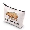 BDPWSS Capybara Makeup Bag Capybara Lover Gifts OK I Pull Up For Wildlife Lover Gifts Rodent Animal Lover Gifts Zipper Bag (I PULL UP) view 1