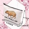 BDPWSS Capybara Makeup Bag Capybara Lover Gifts OK I Pull Up For Wildlife Lover Gifts Rodent Animal Lover Gifts Zipper Bag (I PULL UP) view 2