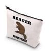 BDPWSS Beaver Makeup Bag Beaver Lover Gift Beaver Whisperer Zipper Pouch Wildlife Animal Lover Gift Beaver Themed Gift (Beaver Whisperer) view 1
