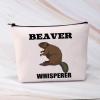 BDPWSS Beaver Makeup Bag Beaver Lover Gift Beaver Whisperer Zipper Pouch Wildlife Animal Lover Gift Beaver Themed Gift (Beaver Whisperer) view 4