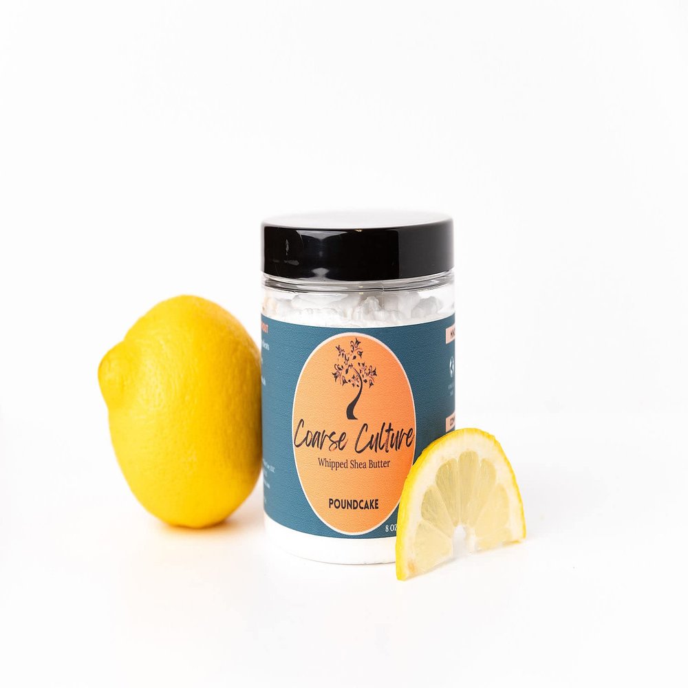 Coarse Culture 100% Vegan Whipped Shea Butter (Poundcake) Nourish Skin + Strengthen Hair
