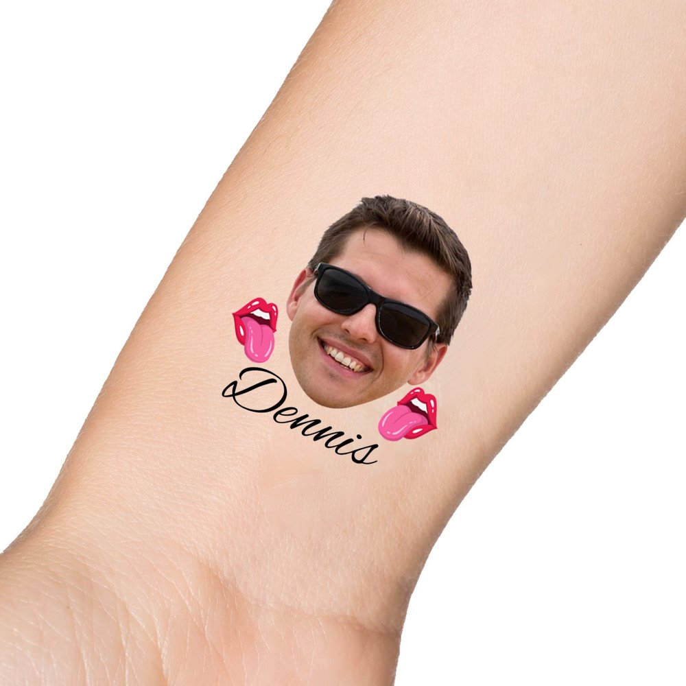 15pcs Custom Tattoos Personalized Temporary Tattoos with Photo Face Waterproof Name Logo Tattoos Stickers Funny For Women Men Kids Gifts for Birthday Party Wedding Bride Groom Decor
