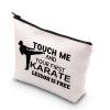 BDPWSS Karate Girl Gifts Karate Cosmetic Bag Touch Me And You First Karate Lesson Is Free Zipper Pouch For Karate Lovers Gift (Touch karate lesson) view 1