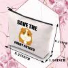BDPWSS Funny Guinea Pig Makeup bag Guinea Pig Lover Gift Save The Furry Potato Zipper Travel Pouch For Guinea Pig Owner Gift (Furry potato) view 2