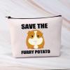 BDPWSS Funny Guinea Pig Makeup bag Guinea Pig Lover Gift Save The Furry Potato Zipper Travel Pouch For Guinea Pig Owner Gift (Furry potato) view 4