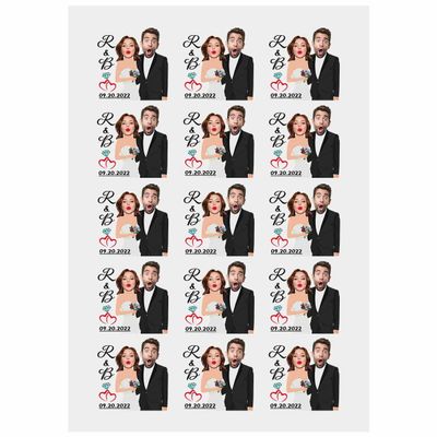 Custom Wedding Celebration Tattoo Personalized Party Fake Tattoos with Photo & Text 1 Set 15 Sheets