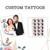 Custom Wedding Celebration Tattoo Personalized Party Fake Tattoos with Photo & Text 1 Set 15 Sheets view 2