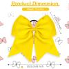 2 Packs Jumbo Cheerleading Bow 8 Inch Large Cheer Hair Bows with Ponytail Holder for Teen Girls Softball Outfit Uniform(Yellow) view 2