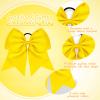 2 Packs Jumbo Cheerleading Bow 8 Inch Large Cheer Hair Bows with Ponytail Holder for Teen Girls Softball Outfit Uniform(Yellow) view 3