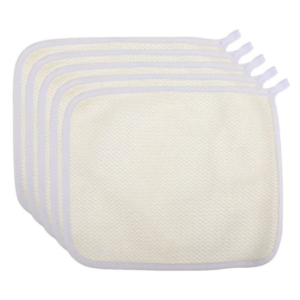minkissy 5pcs Exfoliating Body Scrub Towels Nylon Back Scrubbers for Shower Skin-Friendly Deep Cleansing Washcloths Massage for Back and Neck