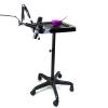 OCASAMI Salon Tray Rolling Tray Aluminum Trolley Cart Salon Tray on Wheels Salon Trolley Beauty Instrument Tray Trolley, Multi-Purpose Tattoo Tray 70-103CM Height Adjustable (Black) view 2