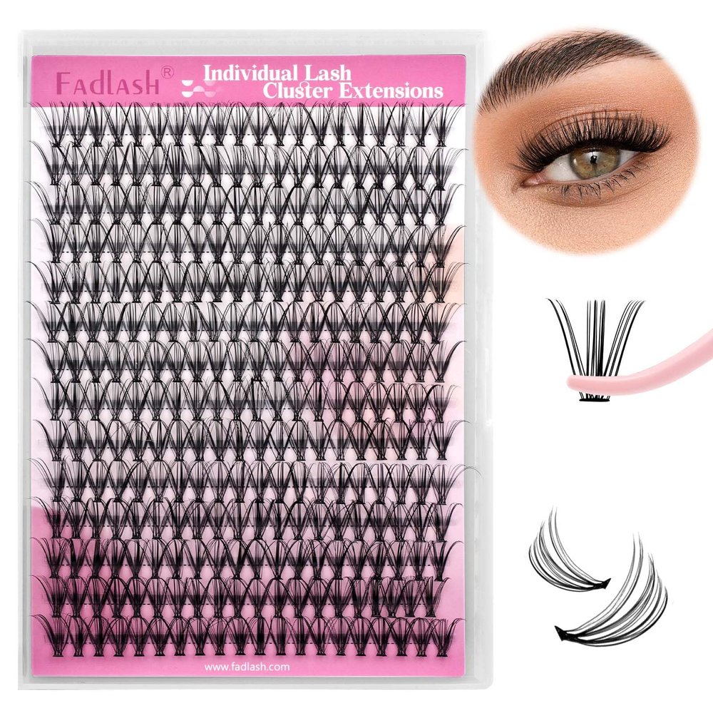 Individual Lashes Large Tray D Curl Lash Clusters 10D 20D 30D 40D Individual Lash Extensions Cluster Lashes Lash Extension Supplies Eyelash Clusters (20D-0.07D, 14mm)