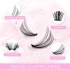 Individual Lashes Large Tray D Curl Lash Clusters 10D 20D 30D 40D Individual Lash Extensions Cluster Lashes Lash Extension Supplies Eyelash Clusters (20D-0.07D, 14mm) view 2