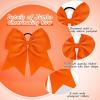 2 Packs Jumbo Cheerleading Bow 8 Inch Large Cheer Hair Bows with Ponytail Holder for Teen Girls Softball Outfit Uniform(Orange) view 3