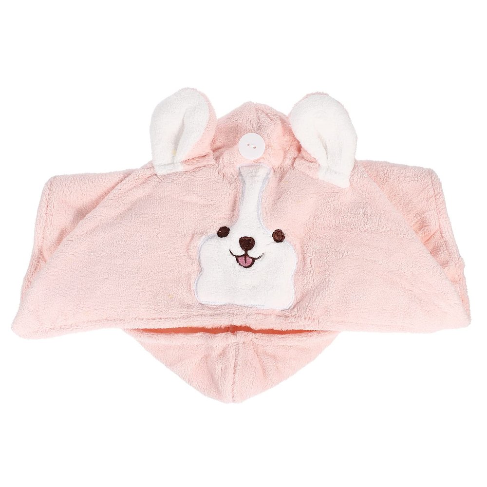 minkissy Cartoon Dry Hair Cap Hair Towel Quick Dry Hair Turbans Towel for Hair Absorbent Shower Caps Hair Drying Towel Fast Drying Towel Bath Pink Girl Absorbent Cap Coral Fleece