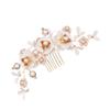 SOLUSTRE Bride Hair Accessory Handmade Pearl Floral Hairpin Comb Wedding Dinner Dance Decorations view 1