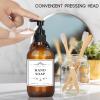 4 Pack 16.9 Oz Shampoo and Conditioner Hand Soap Dispenser Refillable Pump Bottles with Waterproof Labels (Amber) view 3