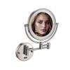 BhjKL Wall Mount Lighted Makeup Cosmetic Mirror, 8'' Double Sided LED Bathroom Makeup Mirror, 1X/10Xmagnifying, Vanity Mirror, Extendable Arm Shaving Mirror 360 Swivel (Brushed Nickel Hardwired) view 1