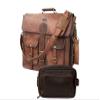18 Inch Vintage Handmade Leather Travel Messenger Office With Men's Toiletry Bag Leather Travel Toiletry Bag Dopp Kit view 1