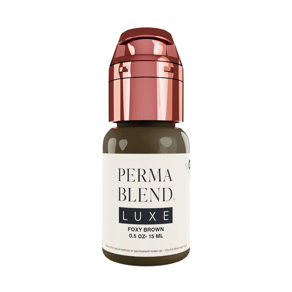Perma Blend Luxe - Foxy Brown - Vegan Lip Tattoo Ink - Cool Medium Brown Microblading Pigment with Medium Opacity - for Lip Blush & Permanent Makeup - Cruelty-Free (0.5 oz)