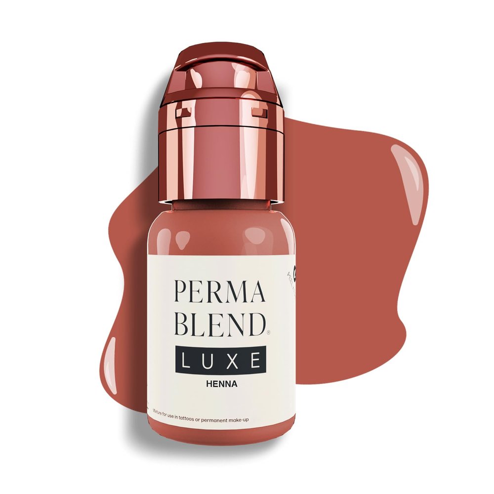 Perma Blend Luxe - Henna - Vegan Lip Tattoo Ink - Warm Muted Pink-Brown Microblading Pigment for Lip Blush & Permanent Makeup - Cruelty-Free (0.5 oz)