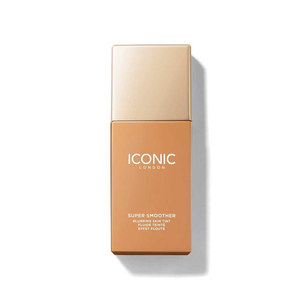 ICONIC LONDON Super Smoother Blurring Skin Tint | Light to Medium Coverage, Hydrating, Ultra-Lightweight Tinted Moisturizer, Cruelty-Free, Vegan Makeup (Golden Medium) 1.01 Fl oz