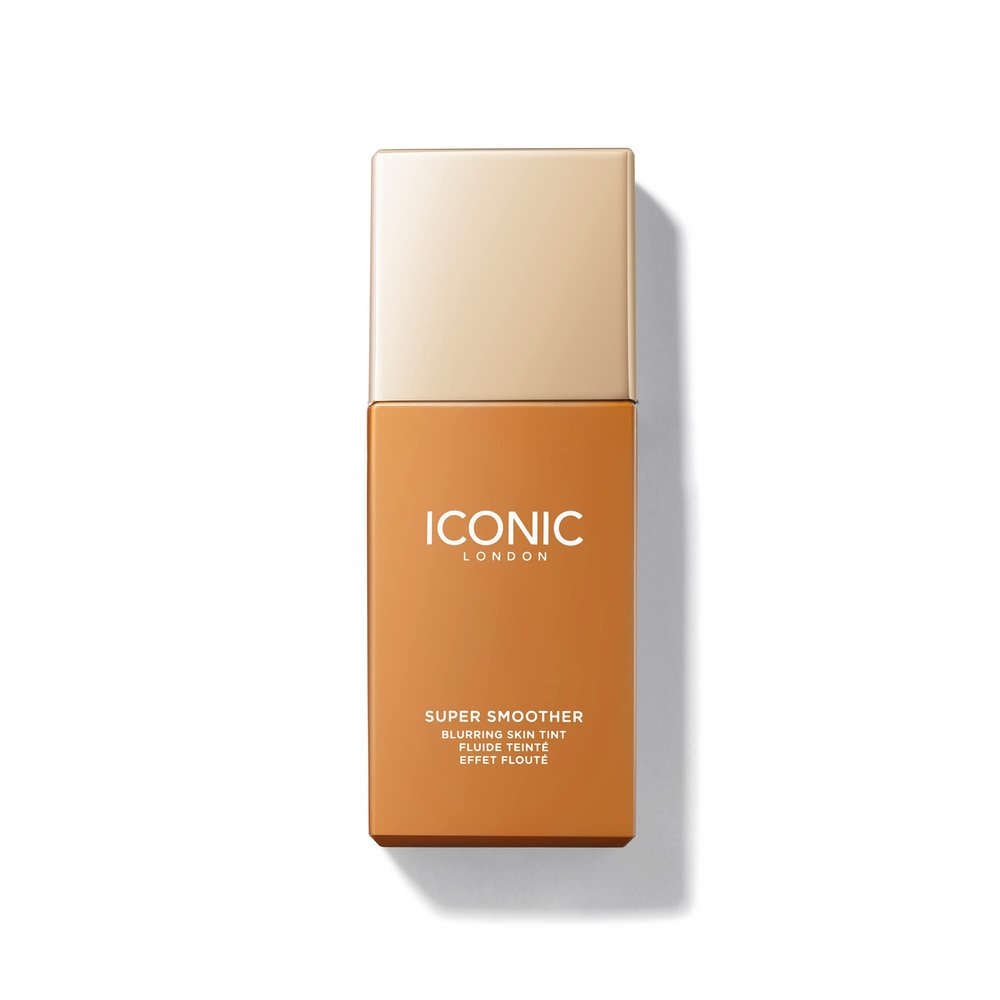 ICONIC LONDON Super Smoother Blurring Skin Tint | Light to Medium Coverage, Hydrating, Ultra-Lightweight Tinted Moisturizer, Cruelty-Free, Vegan Makeup (Warm Tan) 1.01 Fl oz
