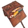 cuero 18" Messenger Laptop Briefcase Bag With Tan Toiletry Dopp Kit Shaving Kit view 4